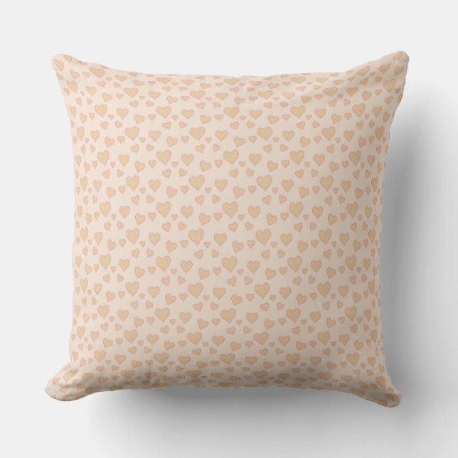 Minimal beige hjärta kastkudde – Romantisk estetik Kudde (Framsida)