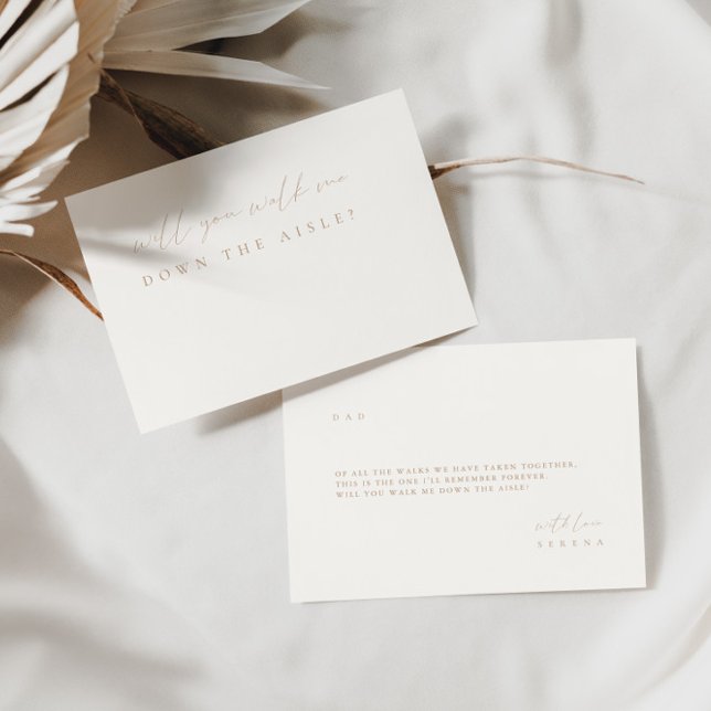 Minimal Beige  mig ner Aisle Frieri Card Inbjudningar (Skapare uppladdad)
