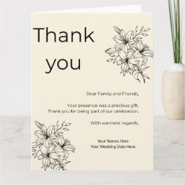 Minimal Beige Wedding Thank You Card Tack Kort