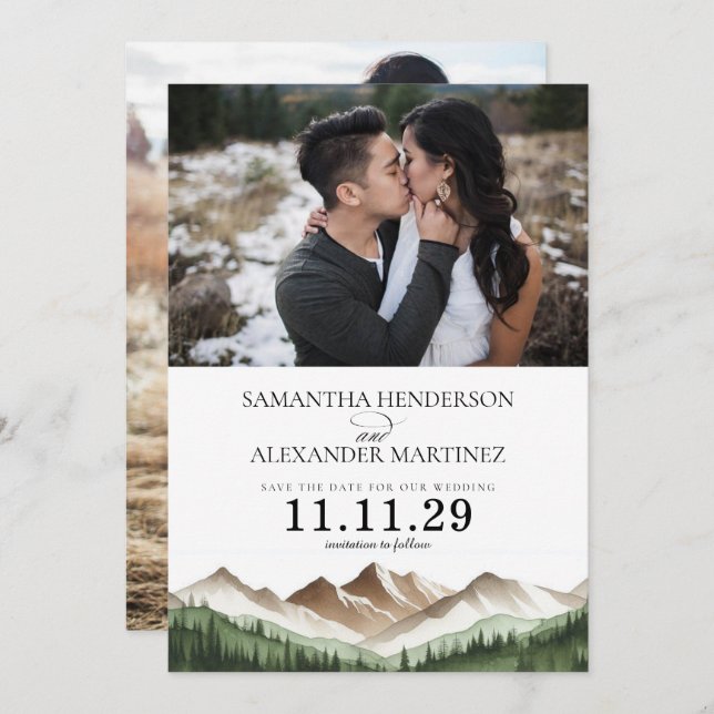 Minimal berg spara datumet (Fram/baksida)