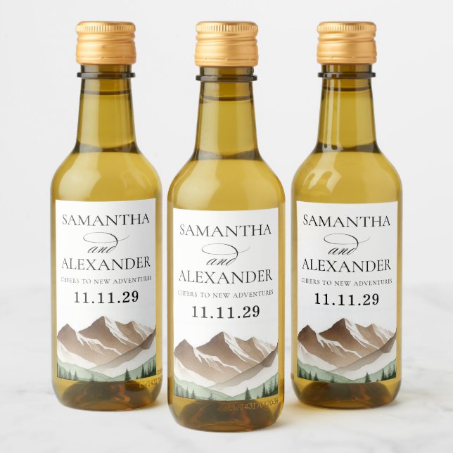 Minimal berg vinetikett (Flaskor)