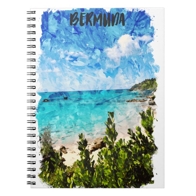 Minimal Bermuda Karibiska ön Tropical Vibe Anteckningsbok (Framsidan)