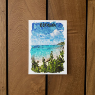 Minimal Bermuda Karibiska ön Tropical Vibe Vykort