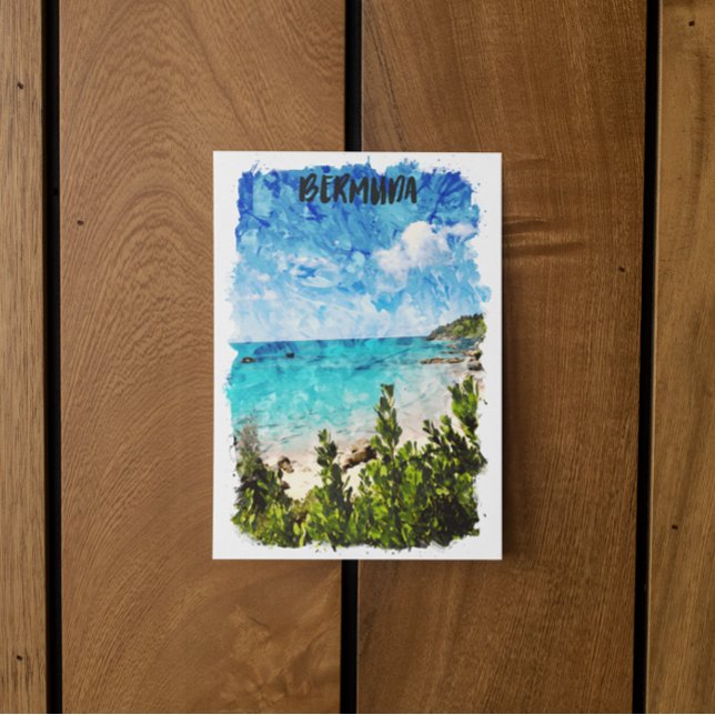 Minimal Bermuda Karibiska ön Tropical Vibe Vykort (beautiful bermuda islands travel postcard)