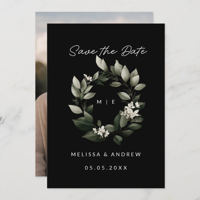 Minimal besparing av datum Grönt-andedräkt Meddelande (Fram/baksida)