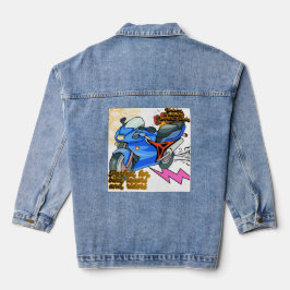 Minimal Bike Art Graphic  Denim Jacket