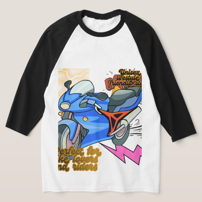 Minimal Bike Art Graphic – Modern Motorcycle T Shirt (Laydown)