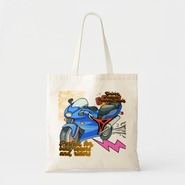 Minimal Bike Art Graphic –Motorcycle Party Tygkasse (Framsidan)