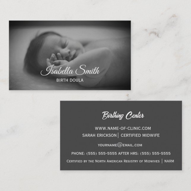 Minimal Birth Doula Newborn Care Design Visitkort (Fram/baksida)