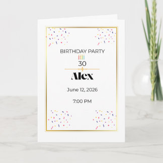 Minimal Birthday Invitation with Candles | Elegant Kort