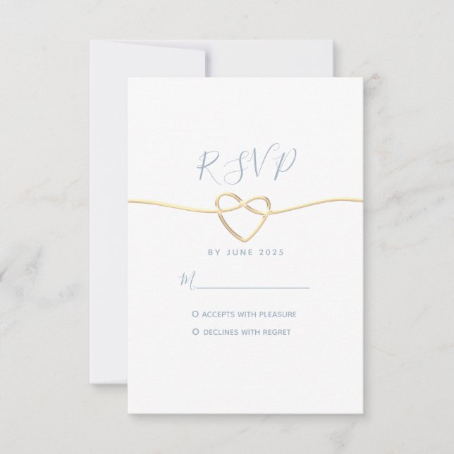 Minimal blå dammig bröllops-RSVP-kort OSA Kort (Framsida)