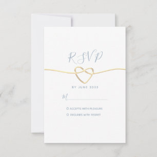 Minimal blå dammig bröllops-RSVP-kort OSA Kort