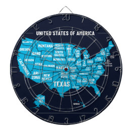 Minimal blå illustration av USA-karta Darttavla