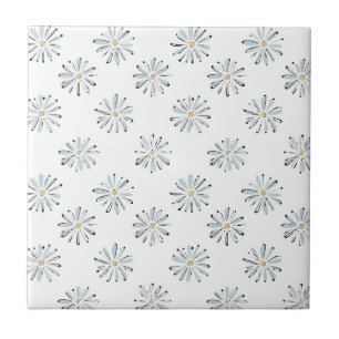 Minimal Blå Margareta Blommig Kakelplatta