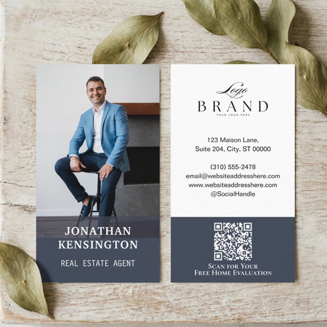 Minimal Blå Modern Professionell Fastighet </s> be Visitkort (Minimal Blue Modern Professional Real Estate Business Card)