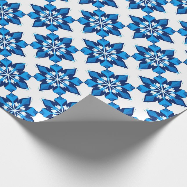 ❄ Minimal Blå Snöflinga Vinterdesign ❄ Presentpapper (Hörn)