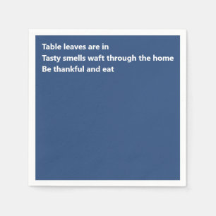 Minimal blå Thanksgiving Modern tankfull Dikt Pappersservett