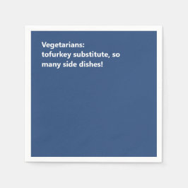 Minimal blå vegetarisk Thanksgiving Haiku Pappersservett