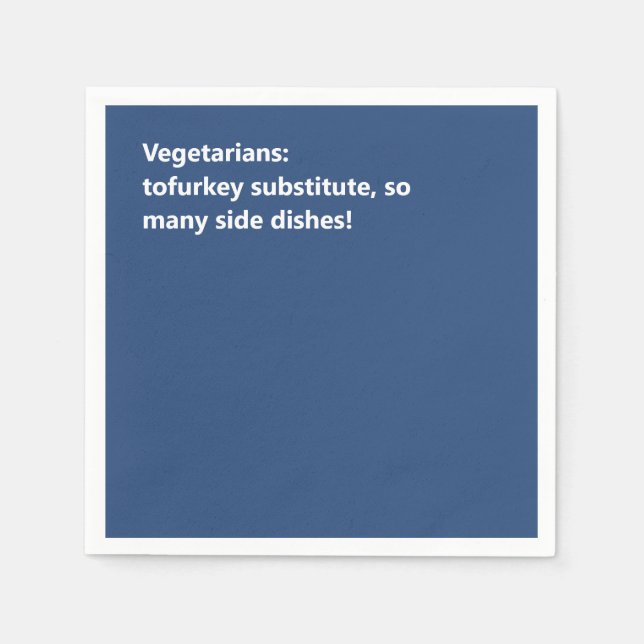 Minimal blå vegetarisk Thanksgiving Haiku Pappersservett (Framsidan)