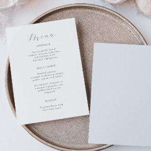Minimal blå vit Quinceanera Menu