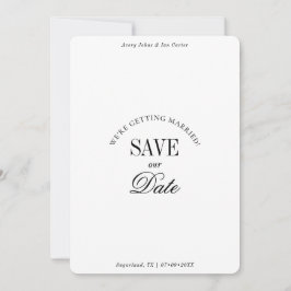Minimal Black and White Elegant Save the Date Card Spara Datumet