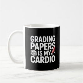Minimal Black and White Teacher Grading Quote Mug Kaffemugg