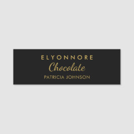 Minimal Black Gold Custom Staff Namnbricka