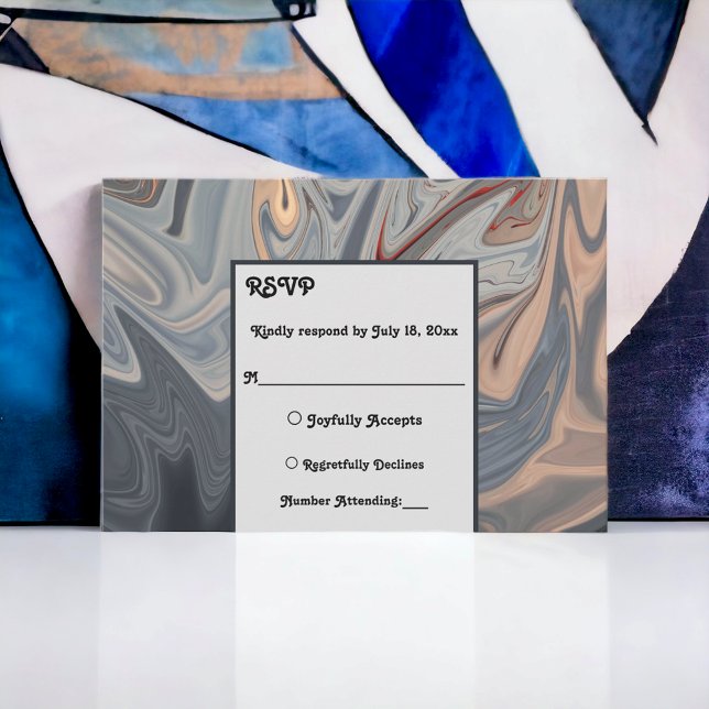 Minimal Black Grått Terracotta Abstrakt Art Bröllo OSA Kort (Skapare uppladdad)