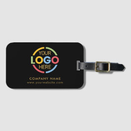 Minimal Black Guld Corporate Business Logotyp Bagagebricka