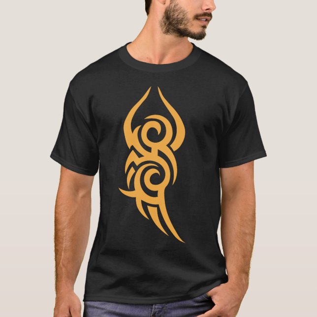 Minimal Black Ink Tattoo Style Artwork T Shirt (Framsida)
