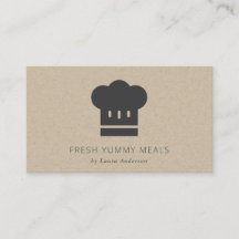 Minimal Black Kraft Modern Chef Hat-Catering