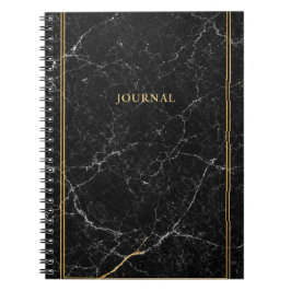 Minimal Black Marble Journal with Gold Frame Anteckningsbok