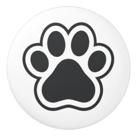 Minimal Black Paw Print Animal Symbol Knopp