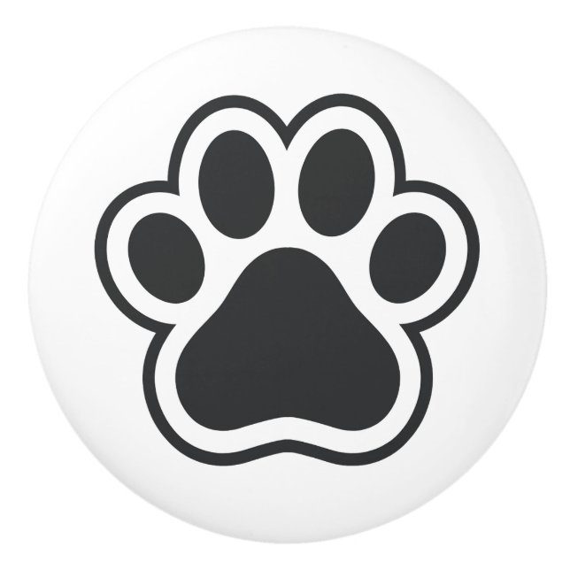 Minimal Black Paw Print Animal Symbol Knopp (Framsidan)