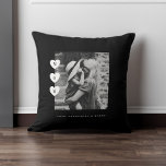 Minimal Black & White Mom Love Photo Keepsake Kudde<br><div class="desc">A special and memorable photo gift pillow for mom. The design features a full photo with a modern white frame. "mom" is displayed inside black heart shapes. Send a memorable and special gift to yourself and your mom that you both will cherish forever. The backside features black hearts with "mom"...</div>