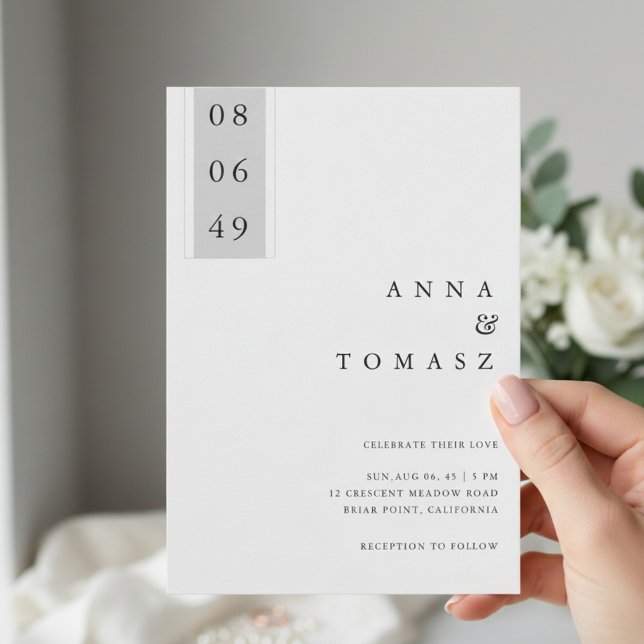 Minimal Black & White Wedding Invitation Inbjudningar (Skapare uppladdad)