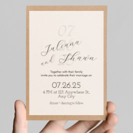 Minimal Black & White Wedding Invitation Inbjudningar