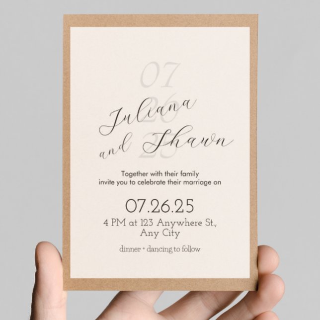 Minimal Black & White Wedding Invitation Inbjudningar (Skapare uppladdad)