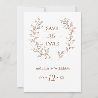 Minimal bladmonogram Spara datum bröllop  Datumet
