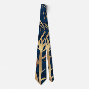 Minimal blått design i det moderna Guld Träd Slips