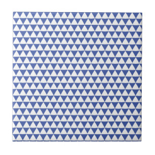 Minimal blåvit triangel Geometric Mönster Kakelplatta