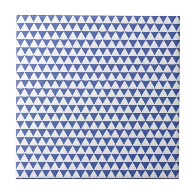 Minimal blåvit triangel Geometric Mönster  Kakelplatta (Framsidan)