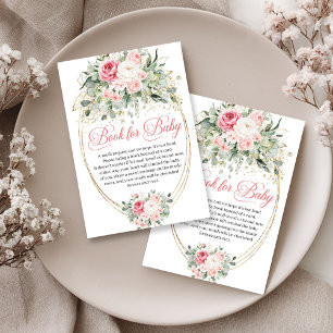 Minimal Bleka Rosa Blommor Guld Bok Begäran Tilläggskort