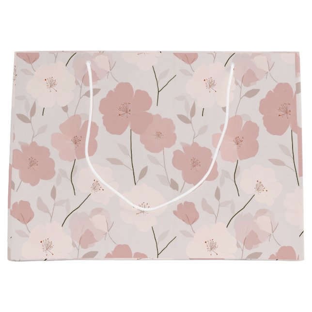 Minimal blekrosa blomma vit blommönster (Framsidan)