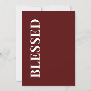Minimal BLESSAD Djupröd julhälsningskort Julkort