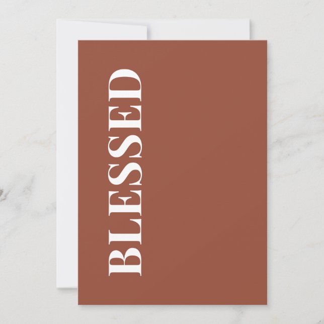 Minimal BLESSAD | Terrakotta Julhälsningskort Julkort (Framsida)