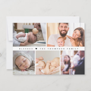 Minimal Blessed Heart Dopps Foto Collage liten Tack Kort