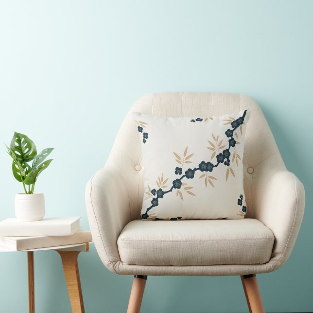 Minimal Blommar för plommon Bamboo Dekorativ kudde (Stol)