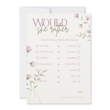 Minimal Blommig Gissa Vem Bröllopsduschspel