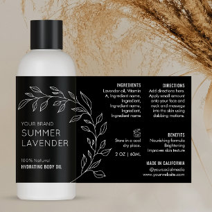 Minimal Blommigt 4 OZ 120 ml kosmetisk Flaska-etik Rektangulärt Klistermärke